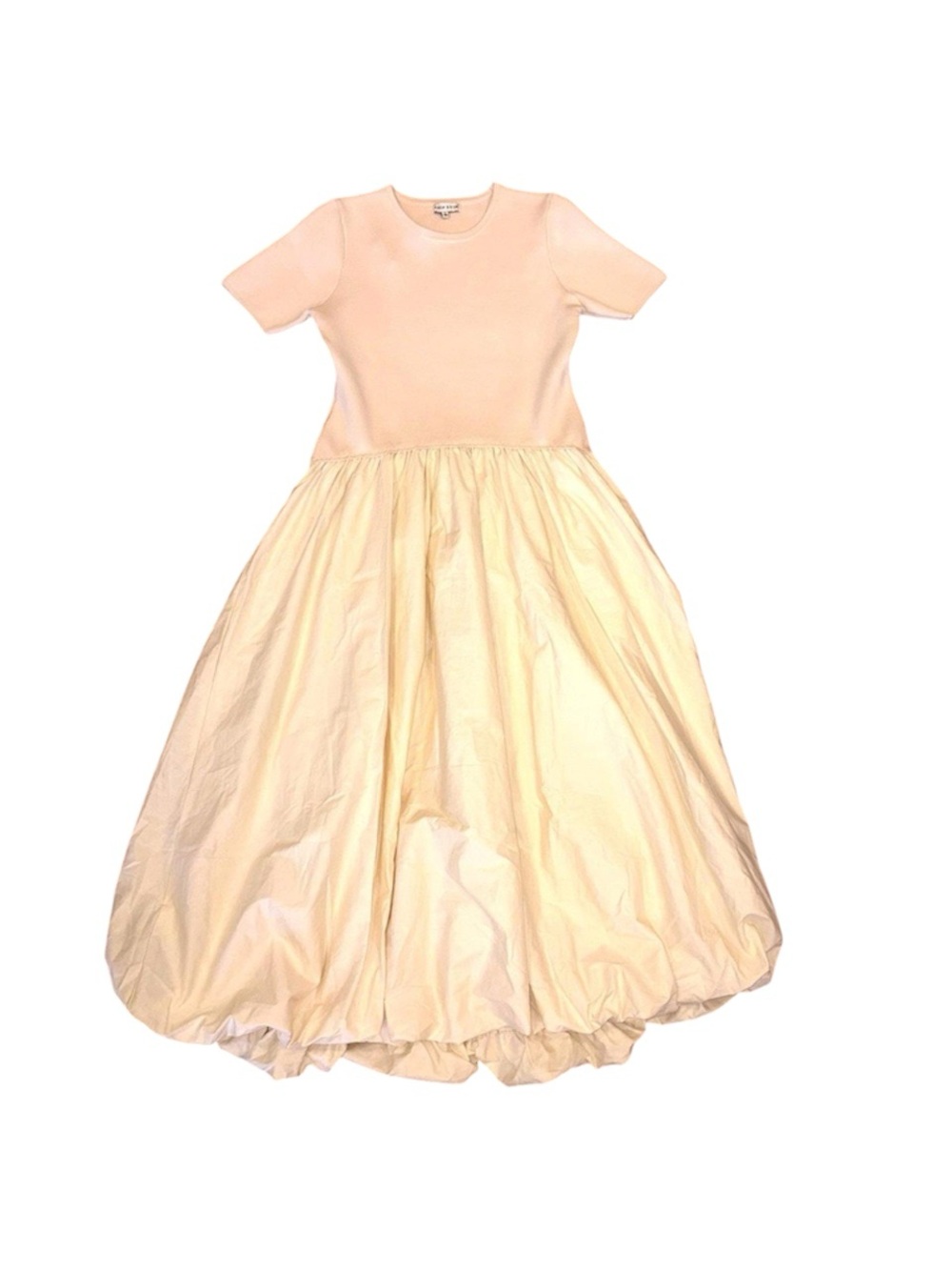 Moon River Pale Peach Top with Cream Full Midi Skirt Dress